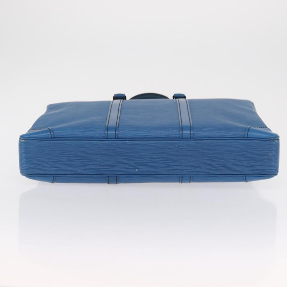 LOUIS VUITTON Epi Porte Documents Voyage Business Bag Blue M54475 Auth 163171