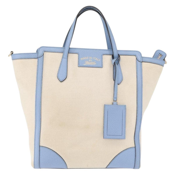 GUCCI Swing Hand Bag Canvas Beige Gold 368824 Auth 163172