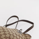 GUCCI GG Canvas Tote Bag Beige Silver 120840 Auth 163173-10