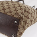 GUCCI GG Canvas Tote Bag Beige Silver 120840 Auth 163173-13