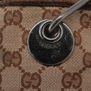 GUCCI GG Canvas Tote Bag Beige Silver 120840 Auth 163173-16