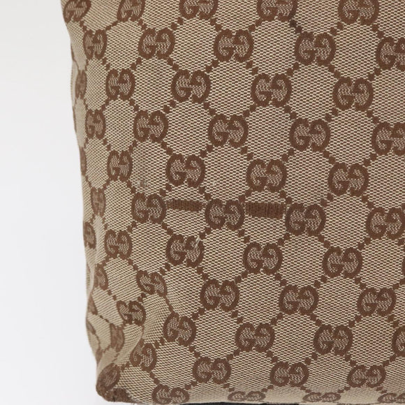 GUCCI GG Canvas Tote Bag Beige Silver 120840 Auth 163173