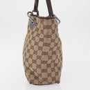 GUCCI GG Canvas Tote Bag Beige Silver 120840 Auth 163173-6