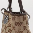 GUCCI GG Canvas Tote Bag Beige Silver 120840 Auth 163173-7