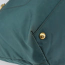 PRADA Tote Bag Nylon Green Gold Auth 163175-14