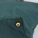 PRADA Tote Bag Nylon Green Gold Auth 163175-15