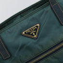 PRADA Tote Bag Nylon Green Gold Auth 163175-17
