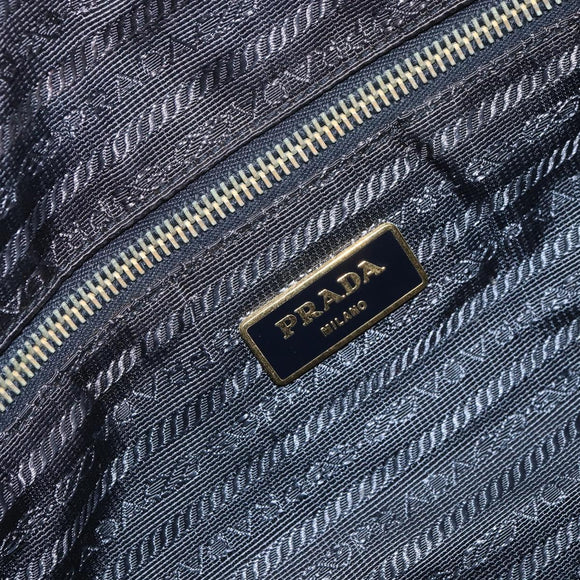PRADA Tote Bag Nylon Green Gold Auth 163175