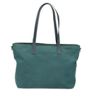 PRADA Tote Bag Nylon Green Gold Auth 163175-2
