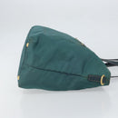 PRADA Tote Bag Nylon Green Gold Auth 163175-3