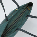 PRADA Tote Bag Nylon Green Gold Auth 163175-6