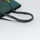 PRADA Tote Bag Nylon Green Gold Auth 163175-7