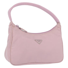 PRADA Pouch Hand Bag Nylon Pink Auth 163176