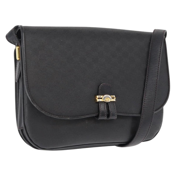 GUCCI Micro GG Supreme Shoulder Bag PVC Black Gold 001 406 1780 Auth 163182