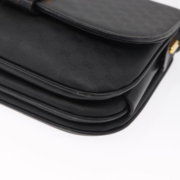 GUCCI Micro GG Supreme Shoulder Bag PVC Black Gold 001 406 1780 Auth 163182