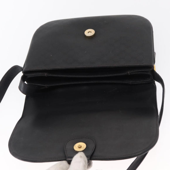 GUCCI Micro GG Supreme Shoulder Bag PVC Black Gold 001 406 1780 Auth 163182