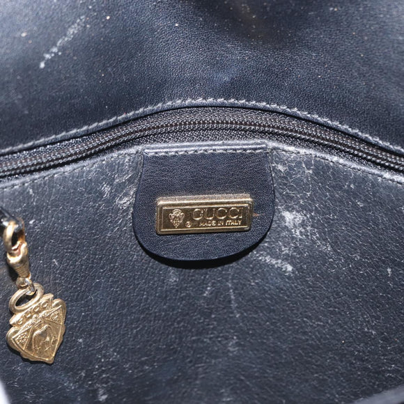 GUCCI Micro GG Supreme Shoulder Bag PVC Black Gold 001 406 1780 Auth 163182