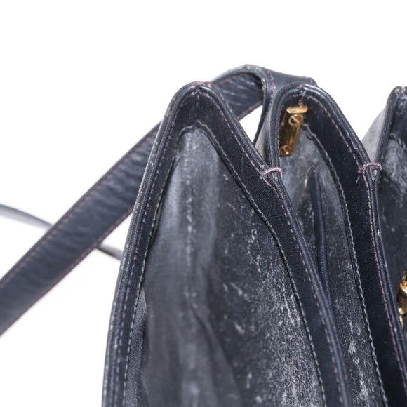 GUCCI Micro GG Supreme Shoulder Bag PVC Black Gold 001 406 1780 Auth 163182