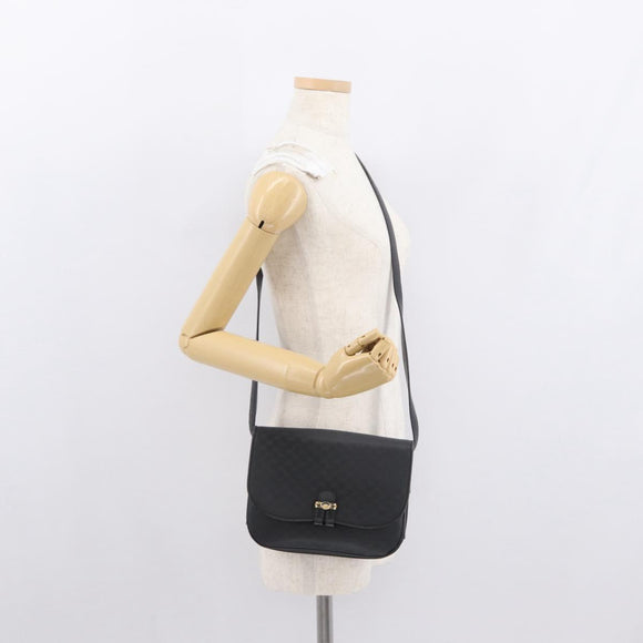 GUCCI Micro GG Supreme Shoulder Bag PVC Black Gold 001 406 1780 Auth 163182