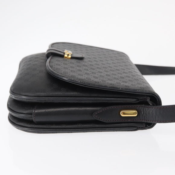 GUCCI Micro GG Supreme Shoulder Bag PVC Black Gold 001 406 1780 Auth 163182