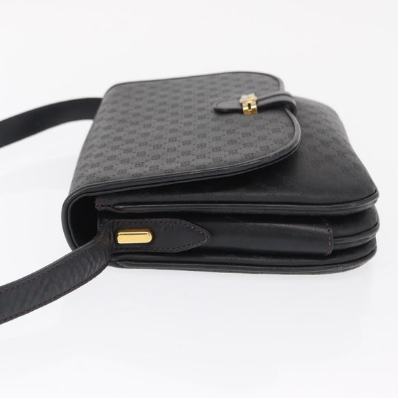 GUCCI Micro GG Supreme Shoulder Bag PVC Black Gold 001 406 1780 Auth 163182
