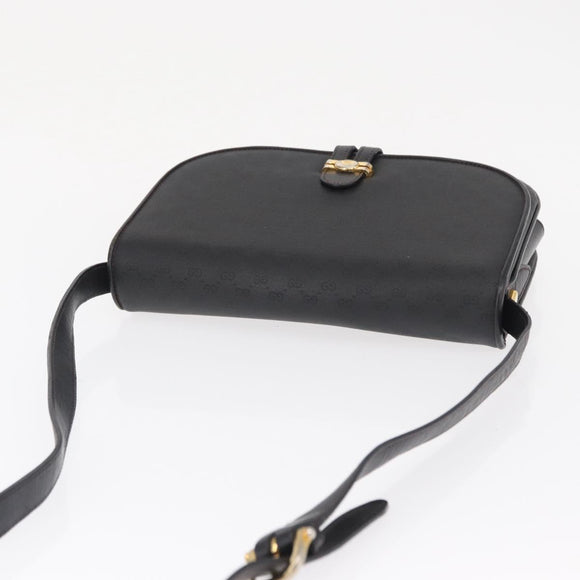 GUCCI Micro GG Supreme Shoulder Bag PVC Black Gold 001 406 1780 Auth 163182