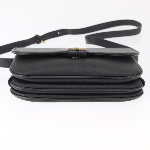 GUCCI Micro GG Supreme Shoulder Bag PVC Black Gold 001 406 1780 Auth 163182