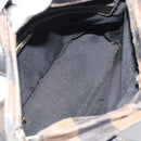 FENDI Pecan Canvas Hand Bag PVC 2way Black Brown gold Auth 163184-11