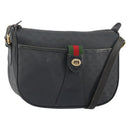 GUCCI Micro GG Supreme Web Sherry Line Bag PVC Black 001 754 6177 Auth 163185-1