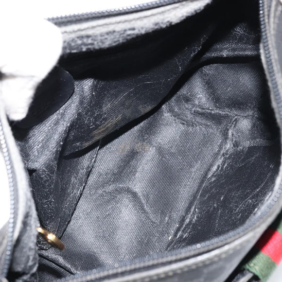GUCCI Micro GG Supreme Web Sherry Line Bag PVC Black 001 754 6177 Auth 163185