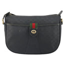 GUCCI Micro GG Supreme Web Sherry Line Bag PVC Black 001 754 6177 Auth 163185-2