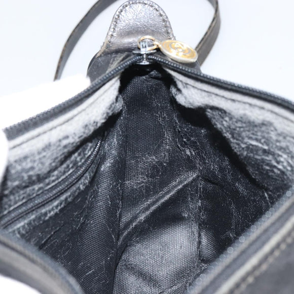 GUCCI Micro GG Supreme Web Sherry Line Bag PVC Black 001 754 6177 Auth 163185
