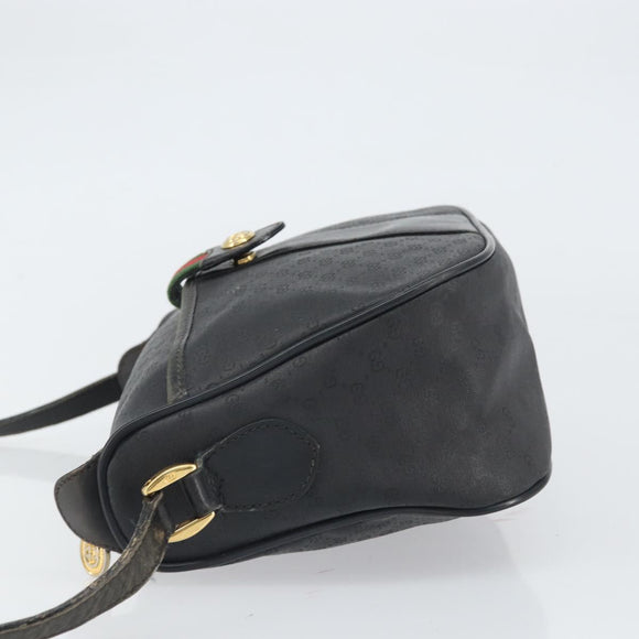 GUCCI Micro GG Supreme Web Sherry Line Bag PVC Black 001 754 6177 Auth 163185