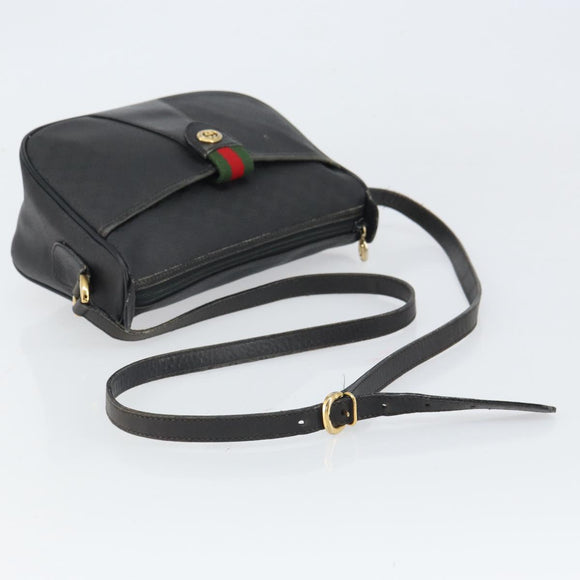 GUCCI Micro GG Supreme Web Sherry Line Bag PVC Black 001 754 6177 Auth 163185