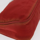 PRADA Accessory Pouch Nylon Red Silver Auth 163186-14