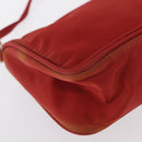 PRADA Accessory Pouch Nylon Red Silver Auth 163186-16
