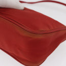 PRADA Accessory Pouch Nylon Red Silver Auth 163186-9