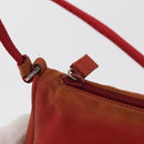 PRADA Accessory Pouch Nylon Red Silver Auth 163186-10
