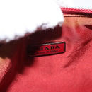 PRADA Accessory Pouch Nylon Red Silver Auth 163186-18