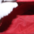 PRADA Accessory Pouch Nylon Red Silver Auth 163186-11