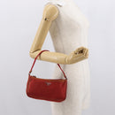 PRADA Accessory Pouch Nylon Red Silver Auth 163186-21