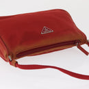 PRADA Accessory Pouch Nylon Red Silver Auth 163186-6