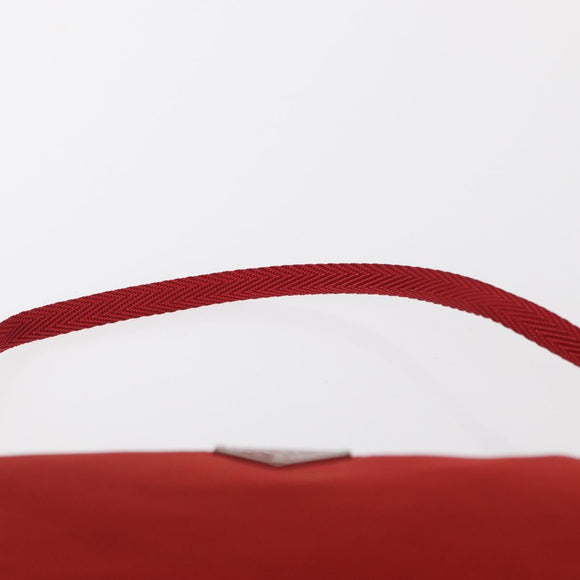 PRADA Accessory Pouch Nylon Red Silver Auth 163186