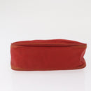 PRADA Accessory Pouch Nylon Red Silver Auth 163186-5