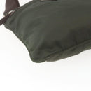 PRADA Shoulder Bag Nylon Khaki Silver Auth 163187-14