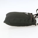 PRADA Shoulder Bag Nylon Khaki Silver Auth 163187-4