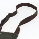 PRADA Shoulder Bag Nylon Khaki Silver Auth 163187-8