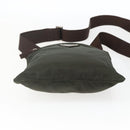 PRADA Shoulder Bag Nylon Khaki Silver Auth 163187-5