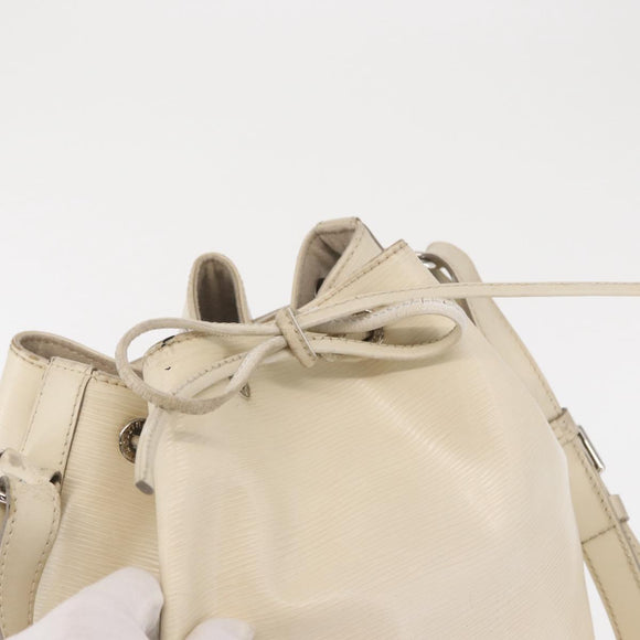 LOUIS VUITTON Epi Petit Noe Umhängetasche Weiß Yvoire M4084J LV Auth 163189