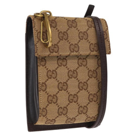 GUCCI GG Canvas Shoulder Pouch Bag Beige Gold 106692 Auth 163190